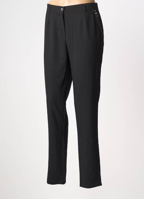 Pantalon droit fermeture zippée sous rabat boutonné noir GREGORY PAT femme