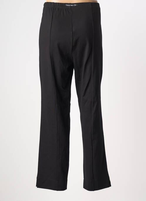 Pantalon droit taille élastique noir POISSONS BLANCS femme
