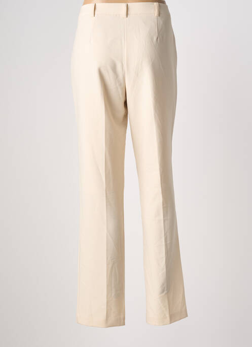 Pantalon droit fermeture zippée sous rabat boutonné beige DIANE LAURY femme