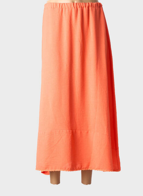Jupe longue coupe fluide orange FRANCK ANNA femme
