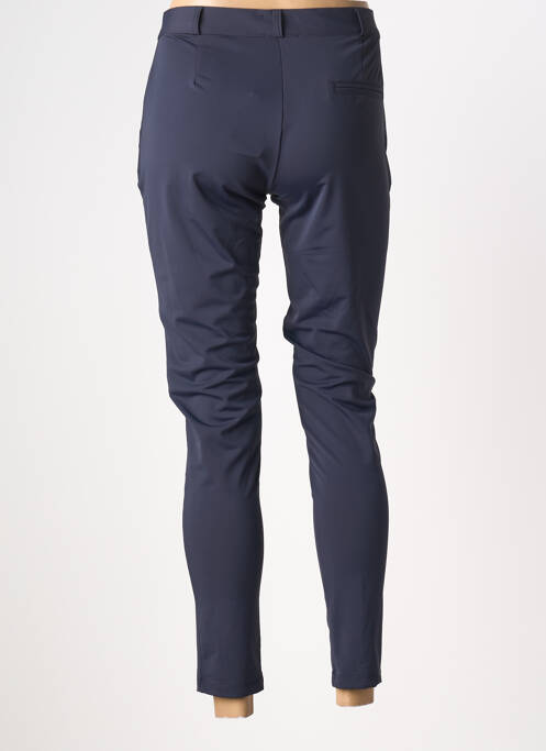 Pantalon 7/8 fermeture zippée sous rabat boutonné bleu HBT femme