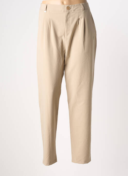 Pantalon droit beige HBT femme