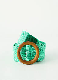 Ceinture effet matière satinée vert C'EST BEAU LA VIE femme