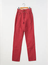 Jeans coupe slim stretch taille haute rouge CEDIXSEPT femme