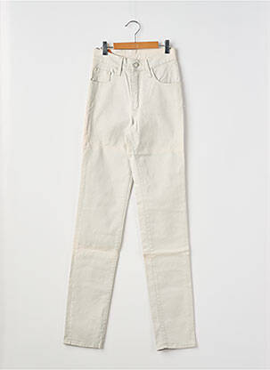 Jeans coupe slim stretch taille haute beige CEDIXSEPT femme