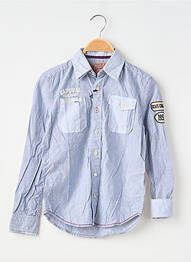 Chemise manches longues imprimé rayures bleu KAPORAL garcon
