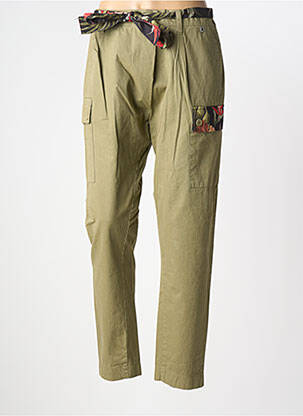 Pantalon cargo taille haute taille haute vert DIXIE femme