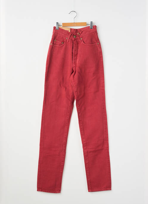 Jeans coupe slim stretch taille haute rouge CEDIXSEPT femme