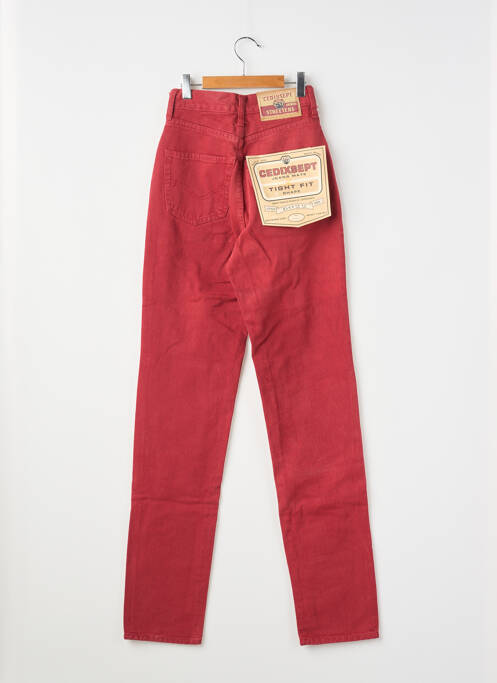 Jeans coupe slim stretch taille haute rouge CEDIXSEPT femme