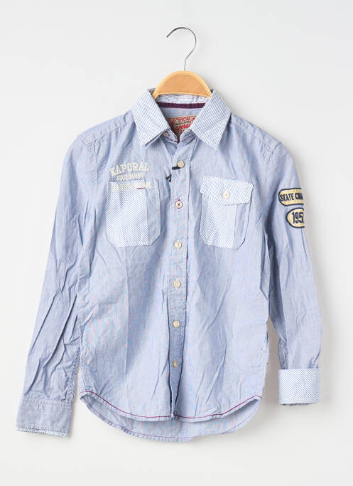 Chemise manches longues imprimé rayures bleu KAPORAL garcon