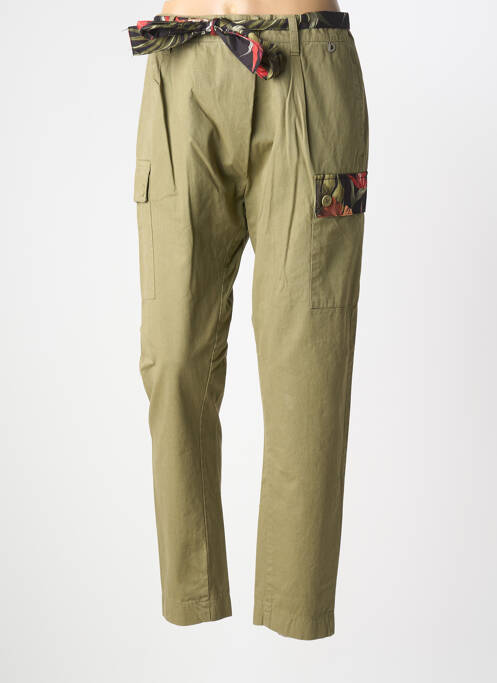 Pantalon cargo taille haute taille haute vert DIXIE femme
