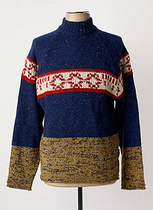 Pull tissage jacquard manches longues bleu BLEND OF AMERICA homme