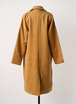 Manteau long coupe cintrée sans capuche beige YUKA femme