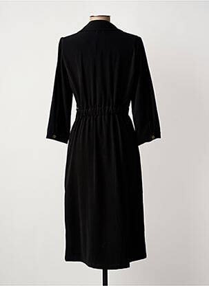 Robe mi-longue manches longues manches longues noir YUKA femme