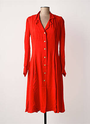 Robe mi-longue manches longues manches longues rouge AATISE femme