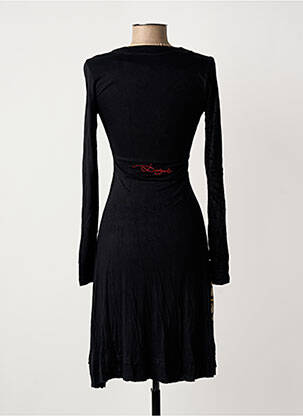 Robe mi-longue manches longues manches longues noir DESIGUAL femme
