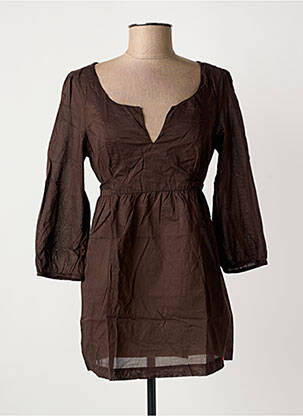 Tunique manches longues col v marron EDC femme