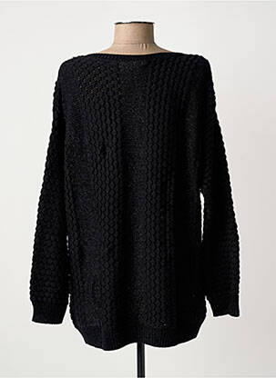 Pull tunique stretch manches longues noir MARIE-SIXTINE femme