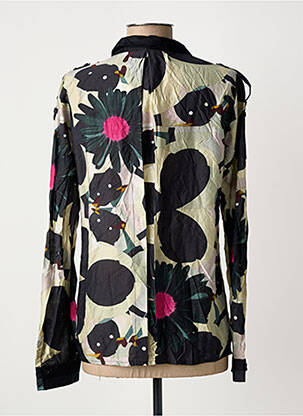Chemisier imprimé fleurs manches longues noir DESIGUAL femme