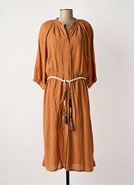 Robe mi-longue coupe fluide manches 3/4 orange SESSUN femme