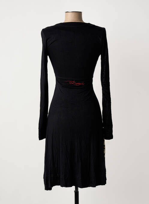 Robe mi-longue manches longues manches longues noir DESIGUAL femme
