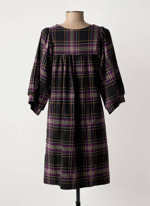 Robe courte manches 3/4 manches 3/4 violet BLOCCO femme