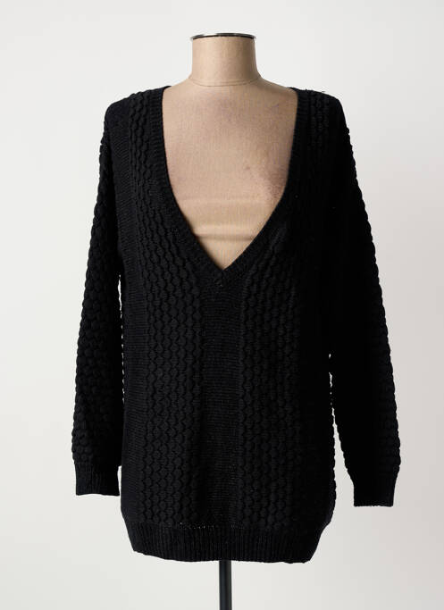 Pull tunique stretch manches longues noir MARIE-SIXTINE femme