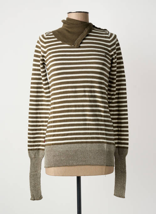 Pull col roulé stretch manches longues vert LEVIS femme