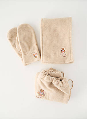 Echarpe tissage polaire beige LULU CASTAGNETTE enfant