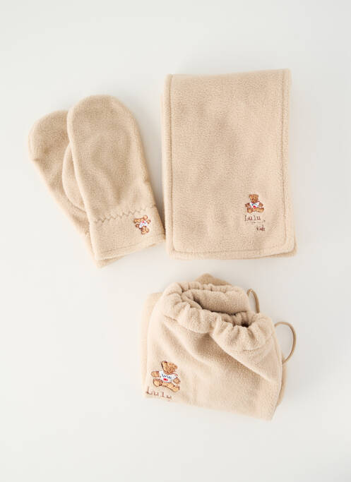 Echarpe tissage polaire beige LULU CASTAGNETTE enfant