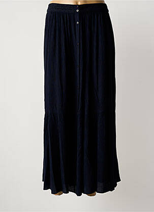 Jupe longue tissage plissé bleu ONE STEP femme