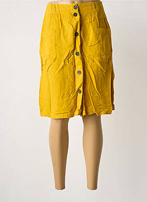Jupe mi-longue taille normale jaune ONE STEP femme