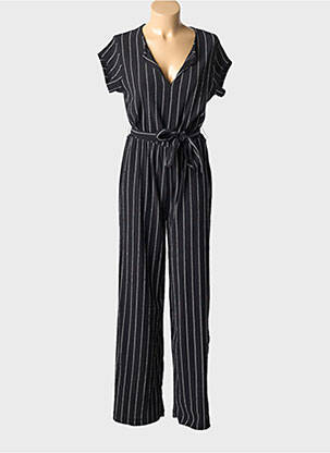 Combi-pantalon tissage crêpe manches courtes noir LA FEE MARABOUTEE femme