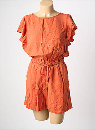Combishort tissage popeline manches courtes orange VILA femme