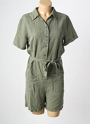Combishort col chemisier manches courtes vert HAPPY femme