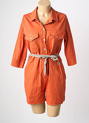 Combishort col chemisier manches courtes orange PAKO LITTO femme
