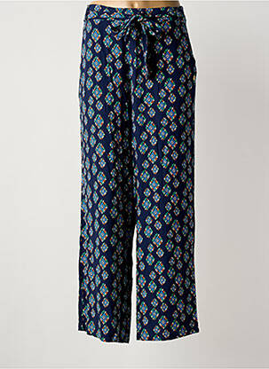 Pantalon large tissage popeline taille normale bleu DIPLODOCUS femme