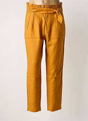 Pantalon droit fermeture zippée sous rabat avec crochet orange I.CODE (By IKKS) femme
