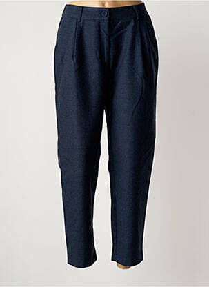 Pantalon droit fermeture zippée sous rabat boutonné taille normale bleu MOLLY BRACKEN femme