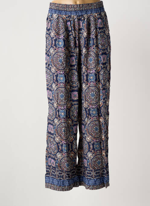 Pantalon large tissage popeline taille normale bleu MOLLY BRACKEN femme