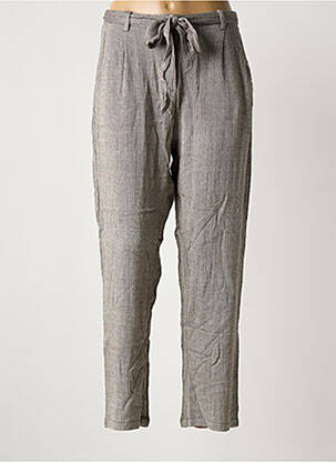 Pantalon droit taille à pinces taille haute gris LAND femme