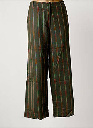 Pantalon large fermeture zippée sous rabat boutonné taille haute vert PAKO LITTO femme