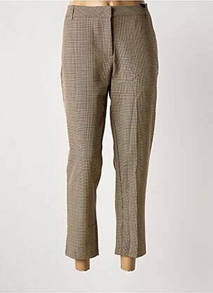 Pantalon 7/8 taille à pinces taille normale marron JULIE GUERLANDE femme