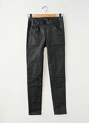 Pantalon slim tissage enduit taille normale noir ONE STEP femme