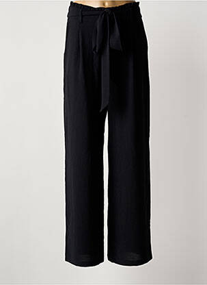 Pantalon large fermeture zippée sous rabat boutonné taille haute noir LA PETITE ETOILE femme