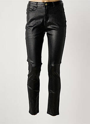 Pantalon slim tissage enduit taille haute noir MOLLY BRACKEN femme