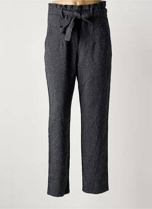 Pantalon droit taille haute taille haute gris LA FEE MARABOUTEE femme