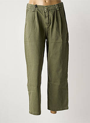 Pantalon 7/8 taille haute taille haute vert HAPPY femme