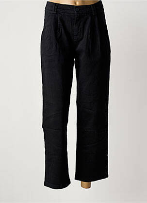 Pantalon 7/8 taille haute taille haute noir HAPPY femme