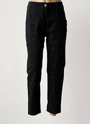 Pantalon slim tissage popeline taille haute noir PAKO LITTO femme